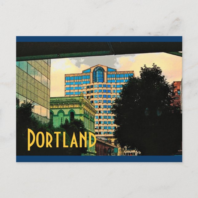 Postal Postcard de Portland (amarillo) (Anverso)