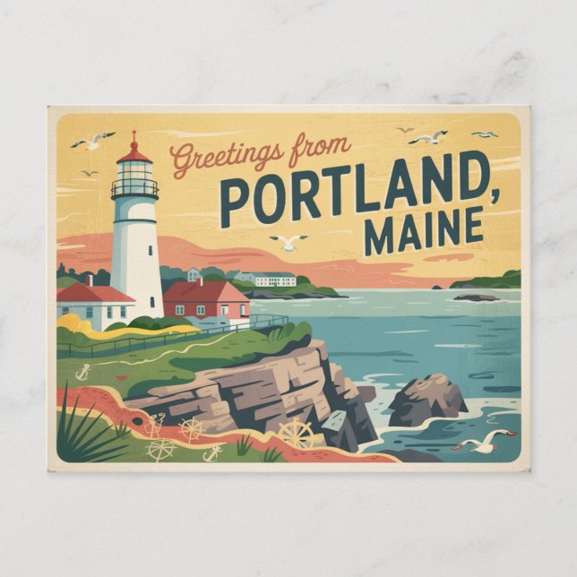 Postal Postcard de Portland Maine (Anverso)