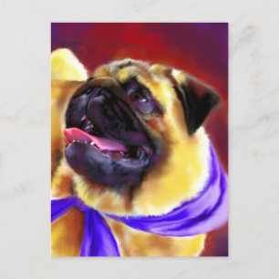 Postal Postcard de Pug