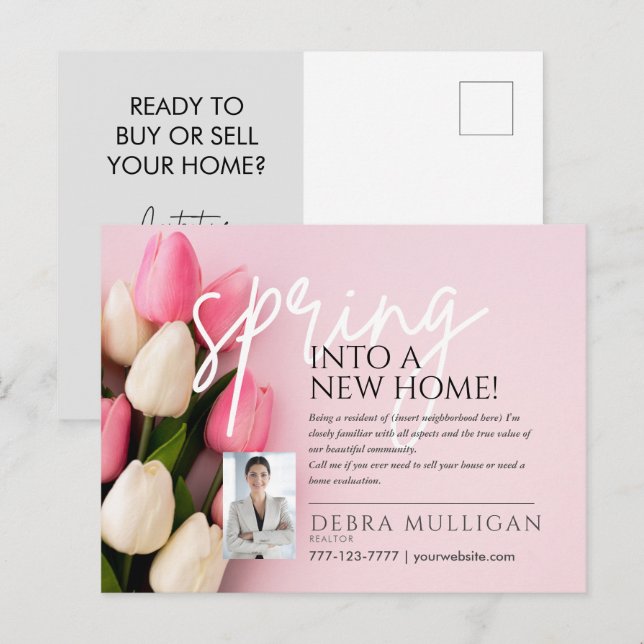Postal Postcard de Realtor - Marketing de primavera inmob (Anverso / Reverso)