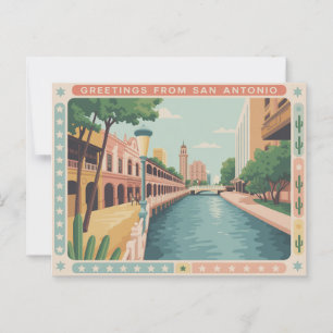 Postal Postcard de San Antonio Vintage   Saludos desde