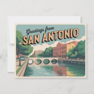 Postal Postcard de San Antonio Vintage   Saludos desde