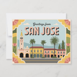 Postal Postcard de San José   Saludos desde