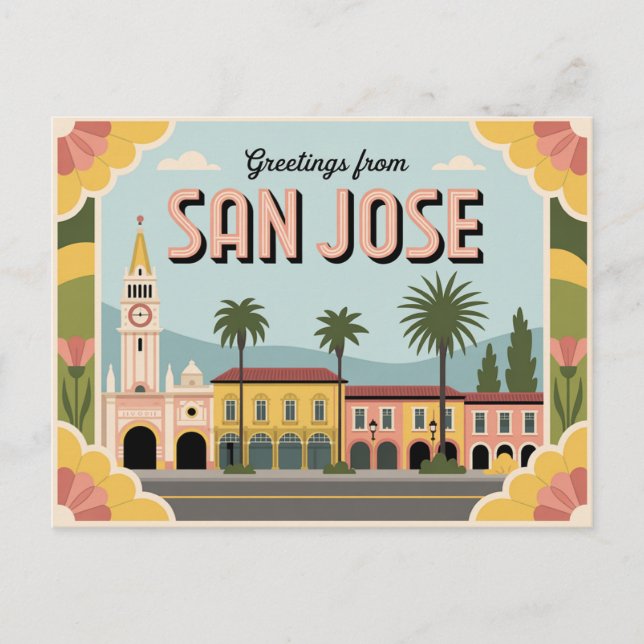 Postal Postcard de San José | Saludos desde (Anverso)