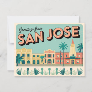 Postal Postcard de San José   Saludos desde