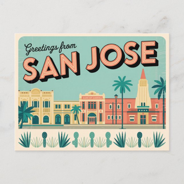 Postal Postcard de San José | Saludos desde (Anverso)