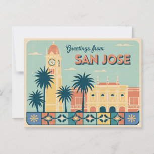 Postal Postcard de San José   Saludos desde
