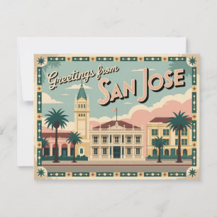 Postal Postcard de San José   Saludos desde