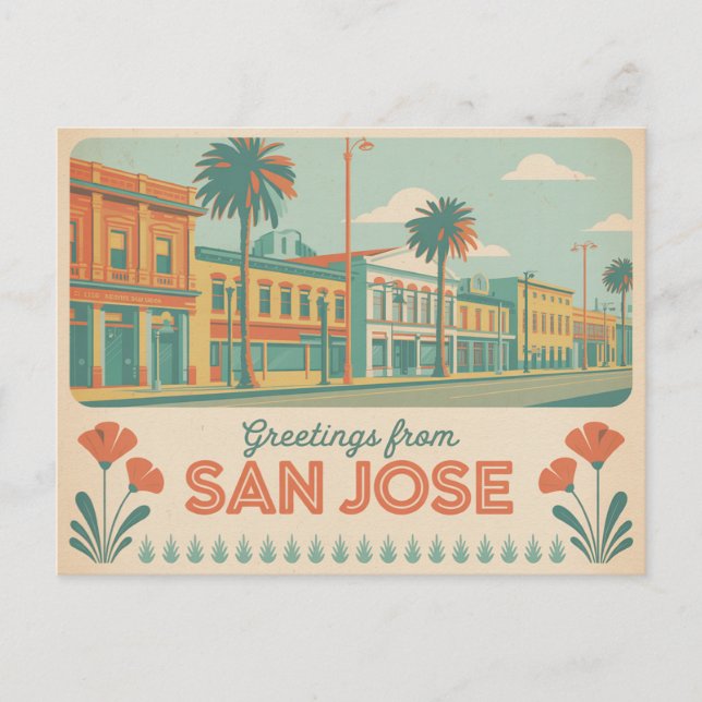 Postal Postcard de San José | Saludos desde (Anverso)