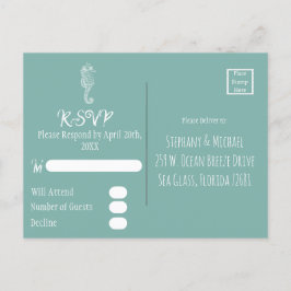 Postal Postcard de Sea Glass Seahorse Beach RSVP