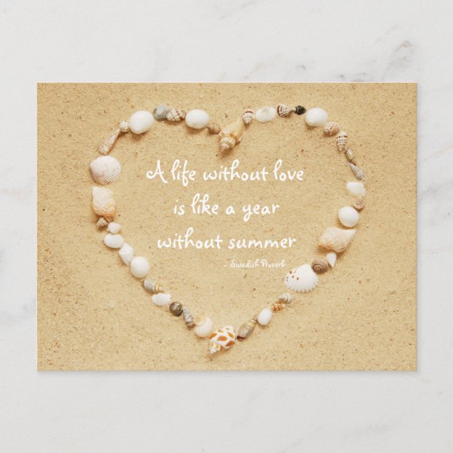 Postal Postcard de Seashell Heart Proverb (Anverso)