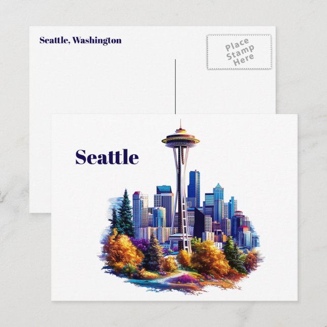 Postal Postcard de Seattle (Anverso / Reverso)