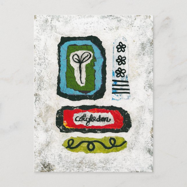 Postal Postcard de Seedling Cotyledon - Arte abstracto (Anverso)