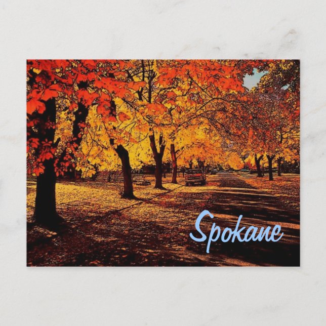 Postal Postcard de Spokane Autumn (Anverso)