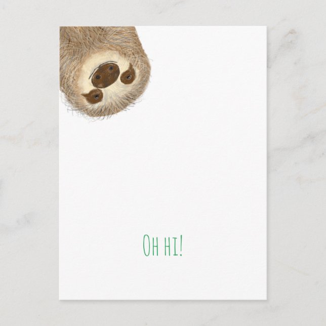Postal Postcard de Stanley sloth 'oh hi!' (Anverso)