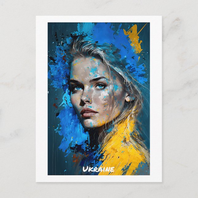 Postal Postcard de Ucrania - Colección Mundial de Mujeres (Anverso)