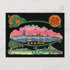 Postal Postcard de USS Detroit CL-8