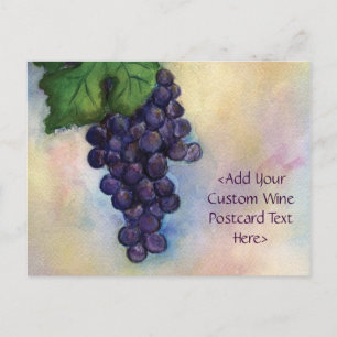 Postal Postcard de uvas de vino rojo Cabernet Sauvignon