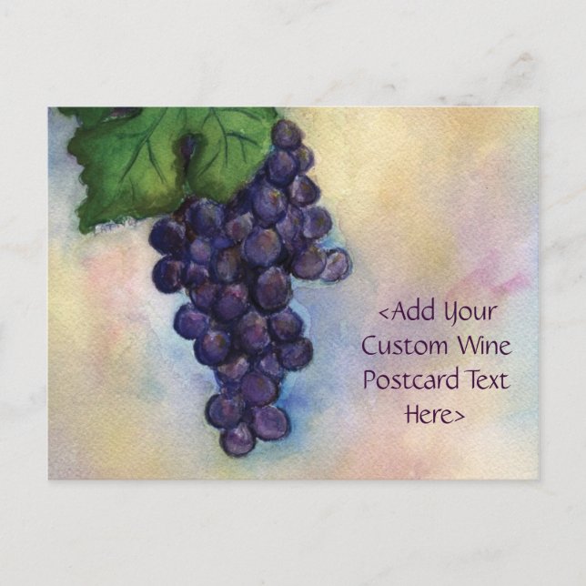 Postal Postcard de uvas de vino rojo Cabernet Sauvignon (Anverso)