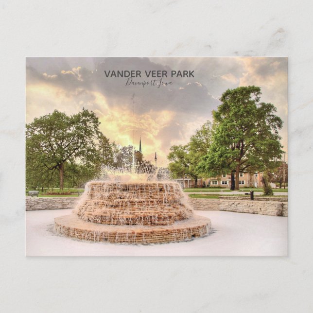Postal Postcard de Vander Veer Park Davenport Iowa (Anverso)