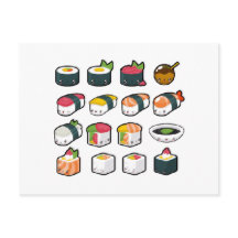 Postcard de variedad de sushi