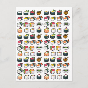 Postal Postcard de variedad de sushi