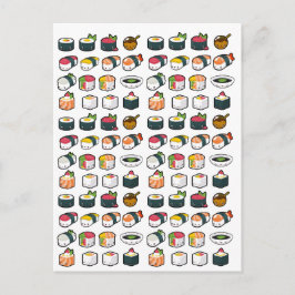 Postal Postcard de variedad de sushi