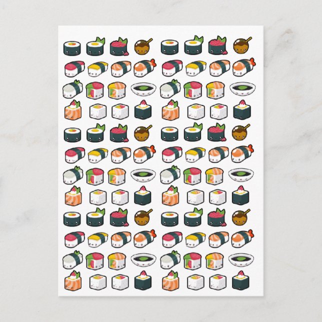 Postal Postcard de variedad de sushi (Anverso)