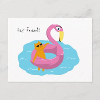 Postal Postcard de verano con gato