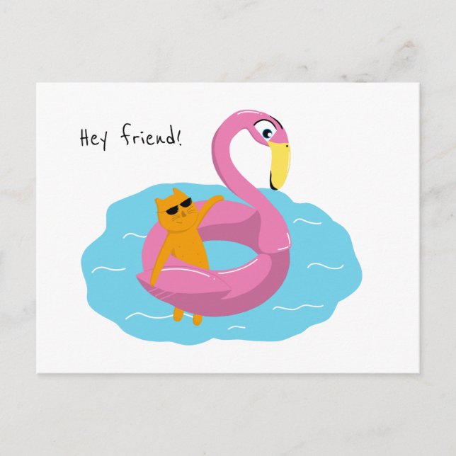 Postal Postcard de verano con gato (Anverso)