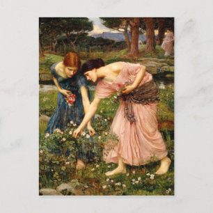 Postal Postcard de Waterhouse Gather Ye Rosebuds