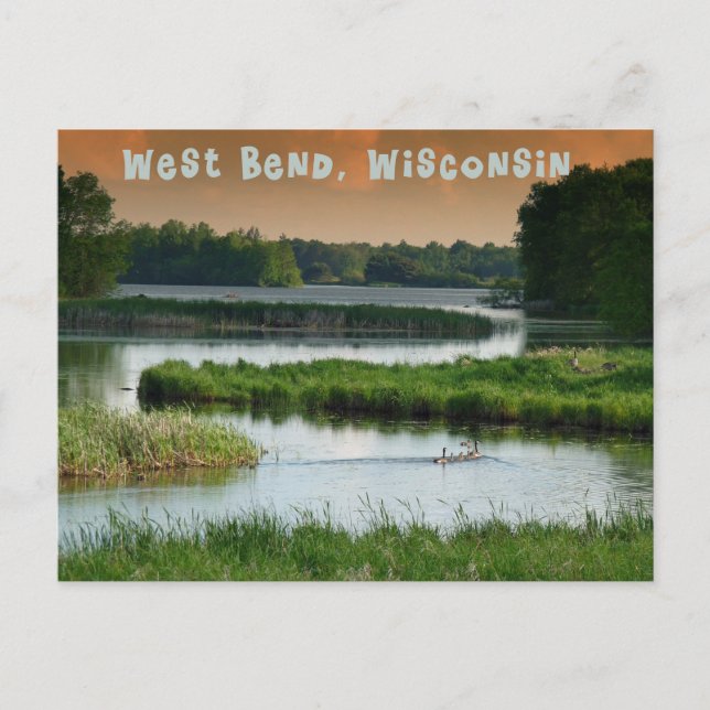 Postal Postcard de West Bend Wisconsin (Anverso)