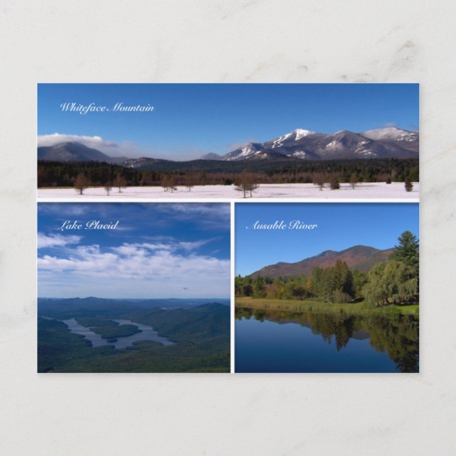 Postal Postcard de Whiteface Mountain-Lake Placid (Anverso)