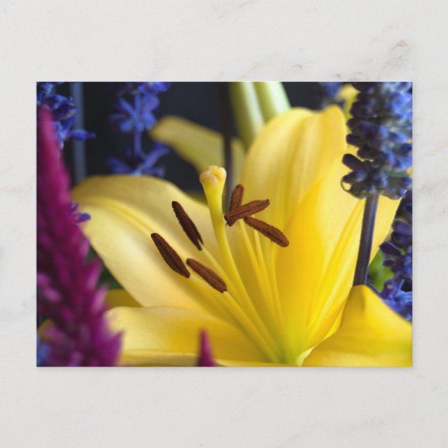 Postal Postcard del arreglo de flores de Lily (Anverso)