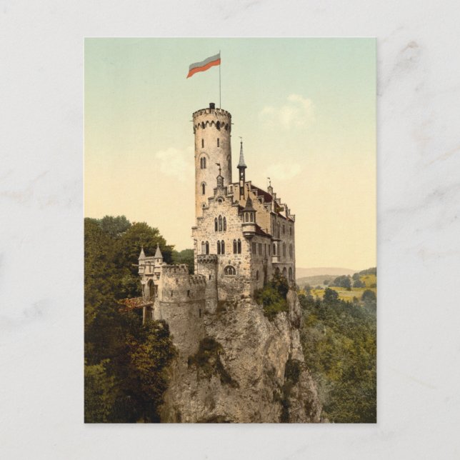 Postal Postcard del castillo de Lichtenstein (Anverso)
