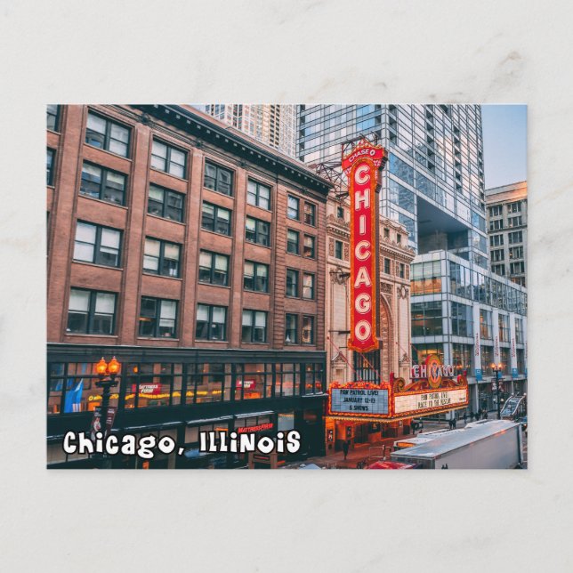 Postal Postcard del centro de Chicago Illinois (Anverso)