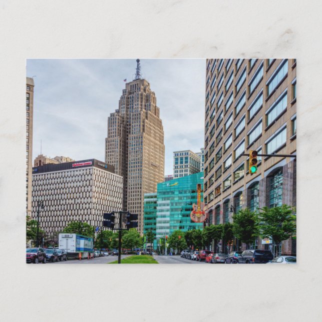 Postal Postcard del centro de Detroit (Anverso)