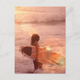 Postal Postcard del Chica surfista