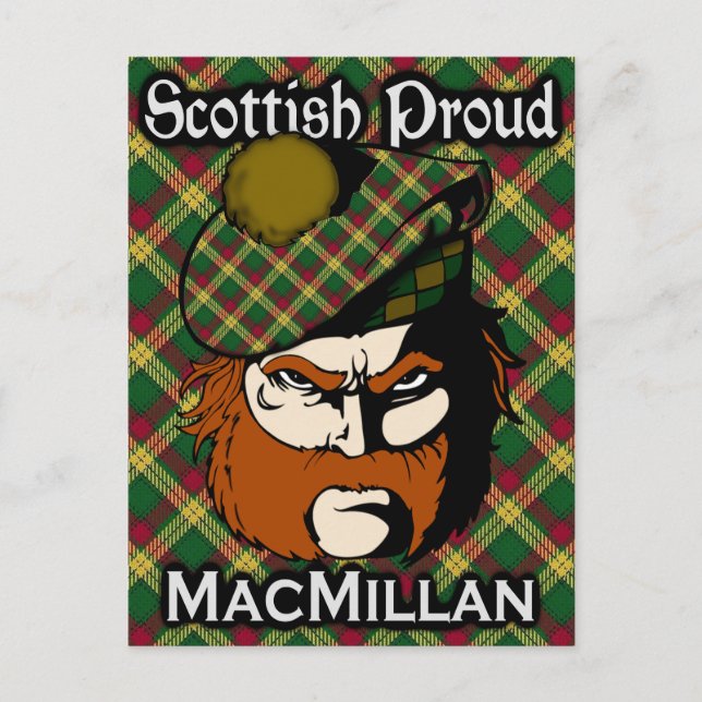 Postal Postcard del Clan Escocés MacMillan Tartan (Anverso)