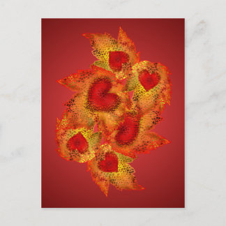 Postal Postcard del Corazón de Otoño