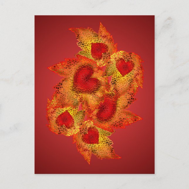 Postal Postcard del Corazón de Otoño (Anverso)