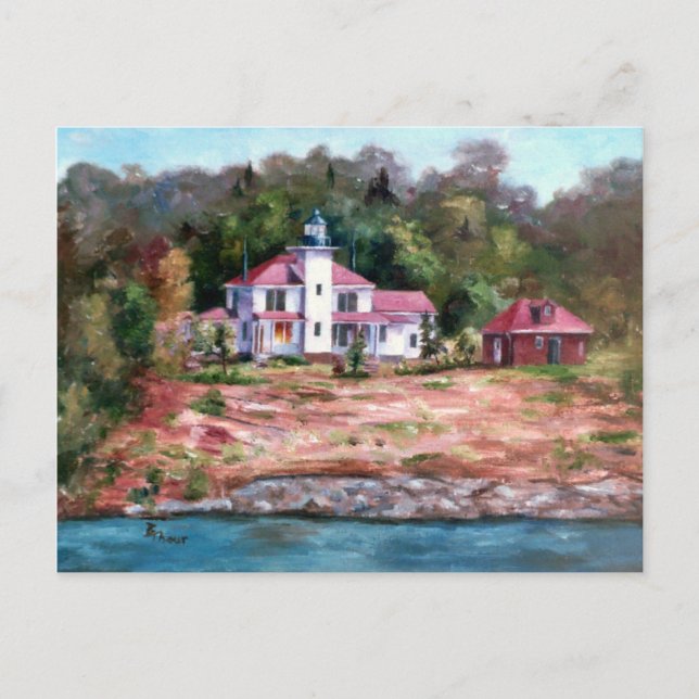 Postal Postcard del faro de frambuesa (Anverso)