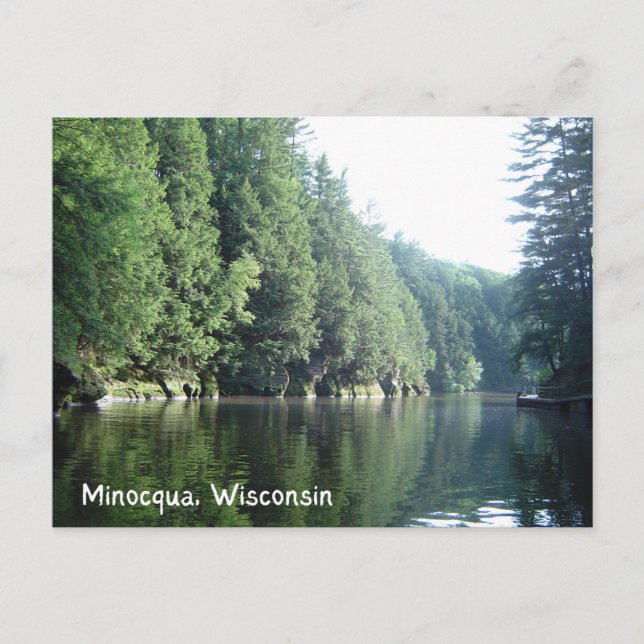 Postal Postcard del lago Minocqua Wisconsin (Anverso)