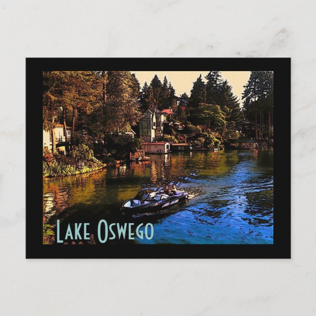 Postal Postcard del lago Oswego (Anverso)