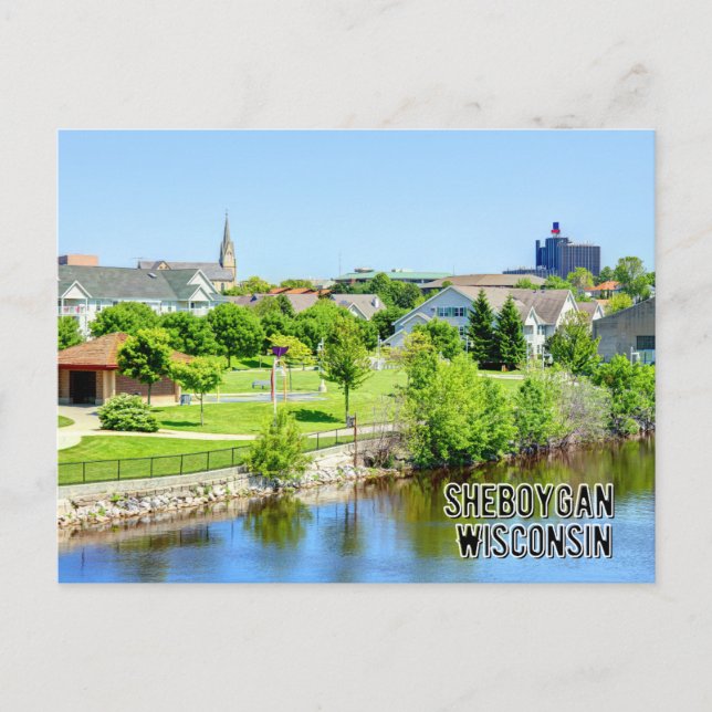 Postal Postcard del lago Sheboygan Wisconsin (Anverso)