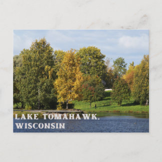 Postal Postcard del lago Tomahawk Wisconsin