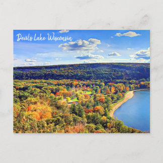 Postal Postcard del lago Wisconsin del diablo