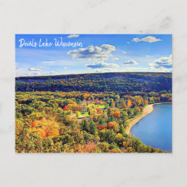 Postal Postcard del lago Wisconsin del diablo