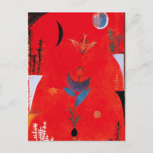 Postal Postcard del mito de las flores de Paul Klee (Anverso)