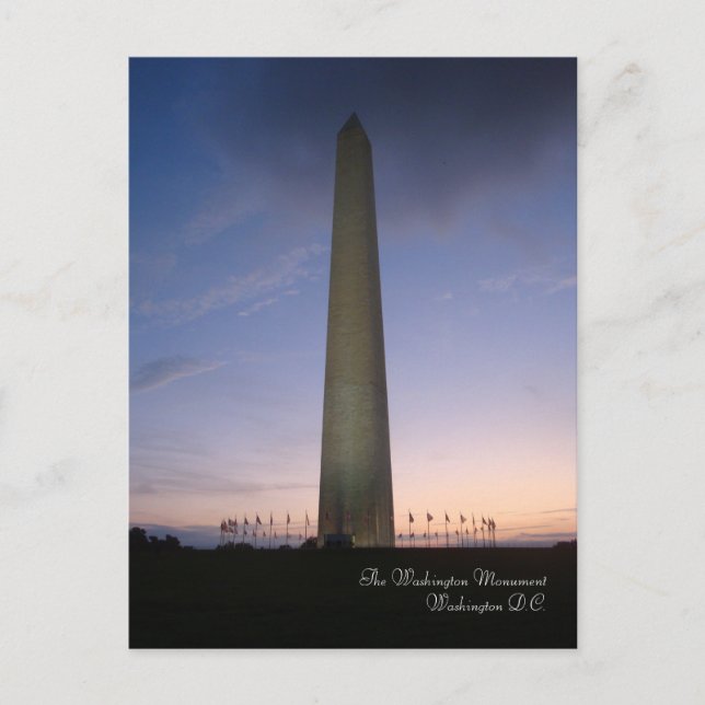 Postal Postcard del Monumento de Washington (Anverso)